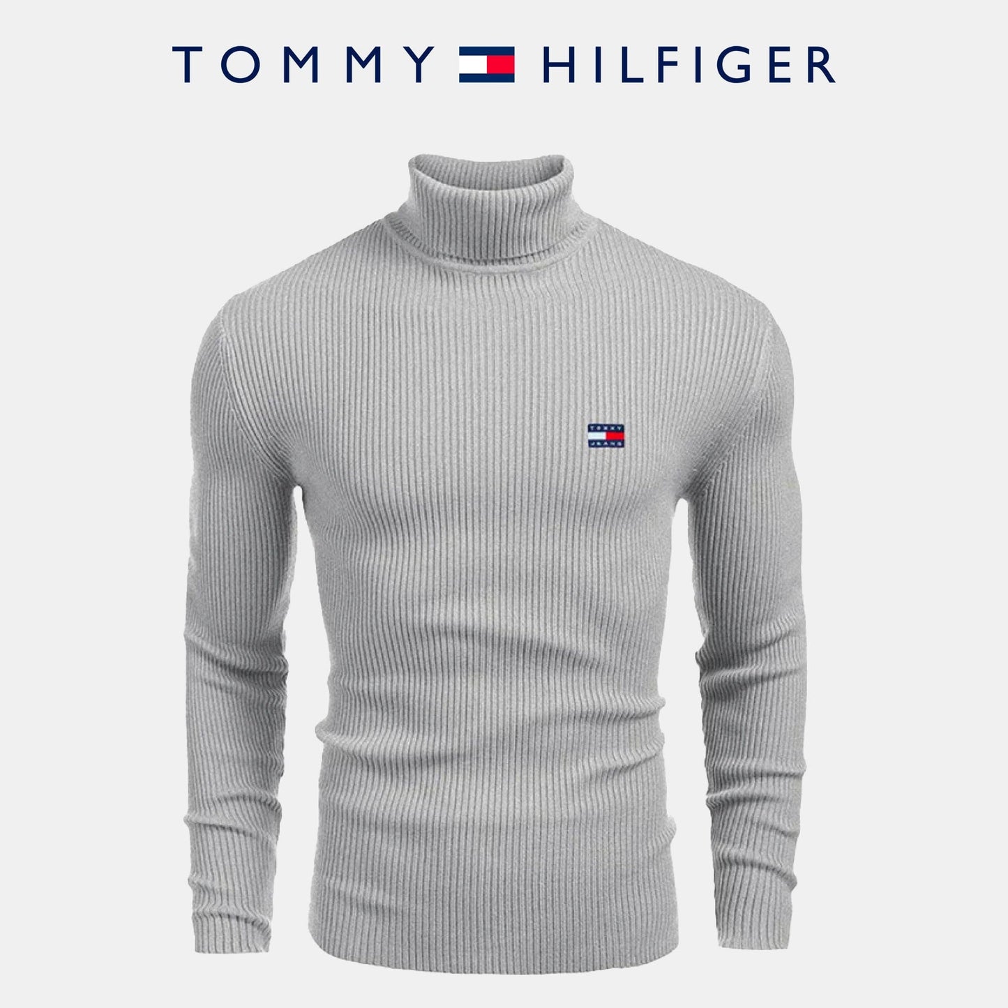 Slim Fit Ribbed Turtleneck Sweater - Premium Cotton Blend