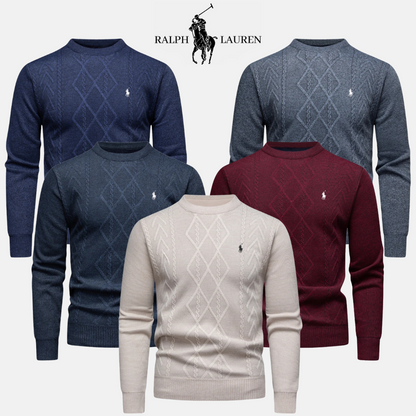 R&L Heritage Merino Wool Cable-Knit Crew Neck Jumper