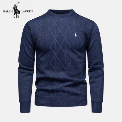 R&L Heritage Merino Wool Cable-Knit Crew Neck Jumper