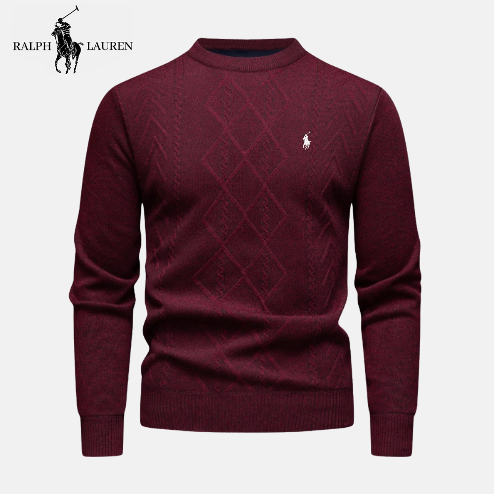 R&L Heritage Merino Wool Cable-Knit Crew Neck Jumper