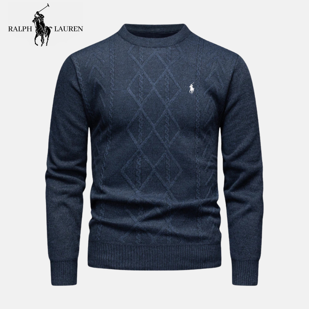 R&L Heritage Merino Wool Cable-Knit Crew Neck Jumper