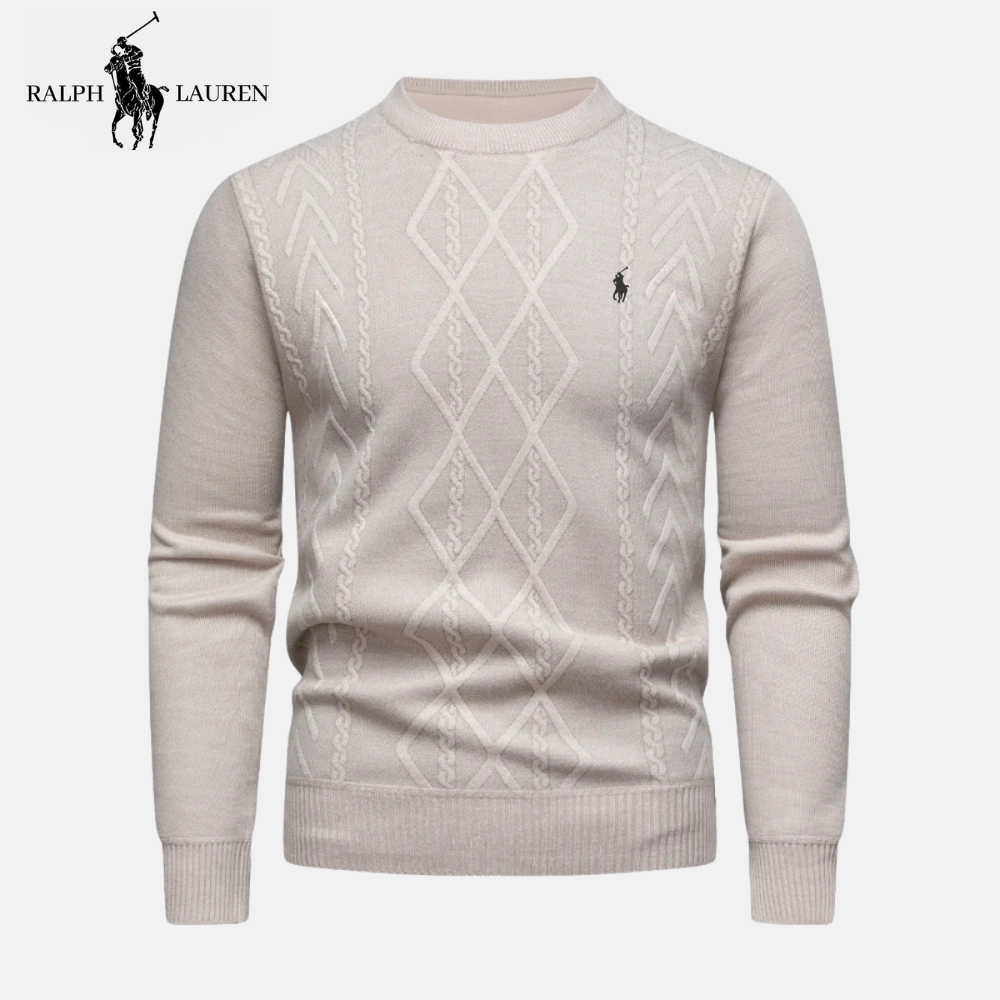 R&L Heritage Merino Wool Cable-Knit Crew Neck Jumper