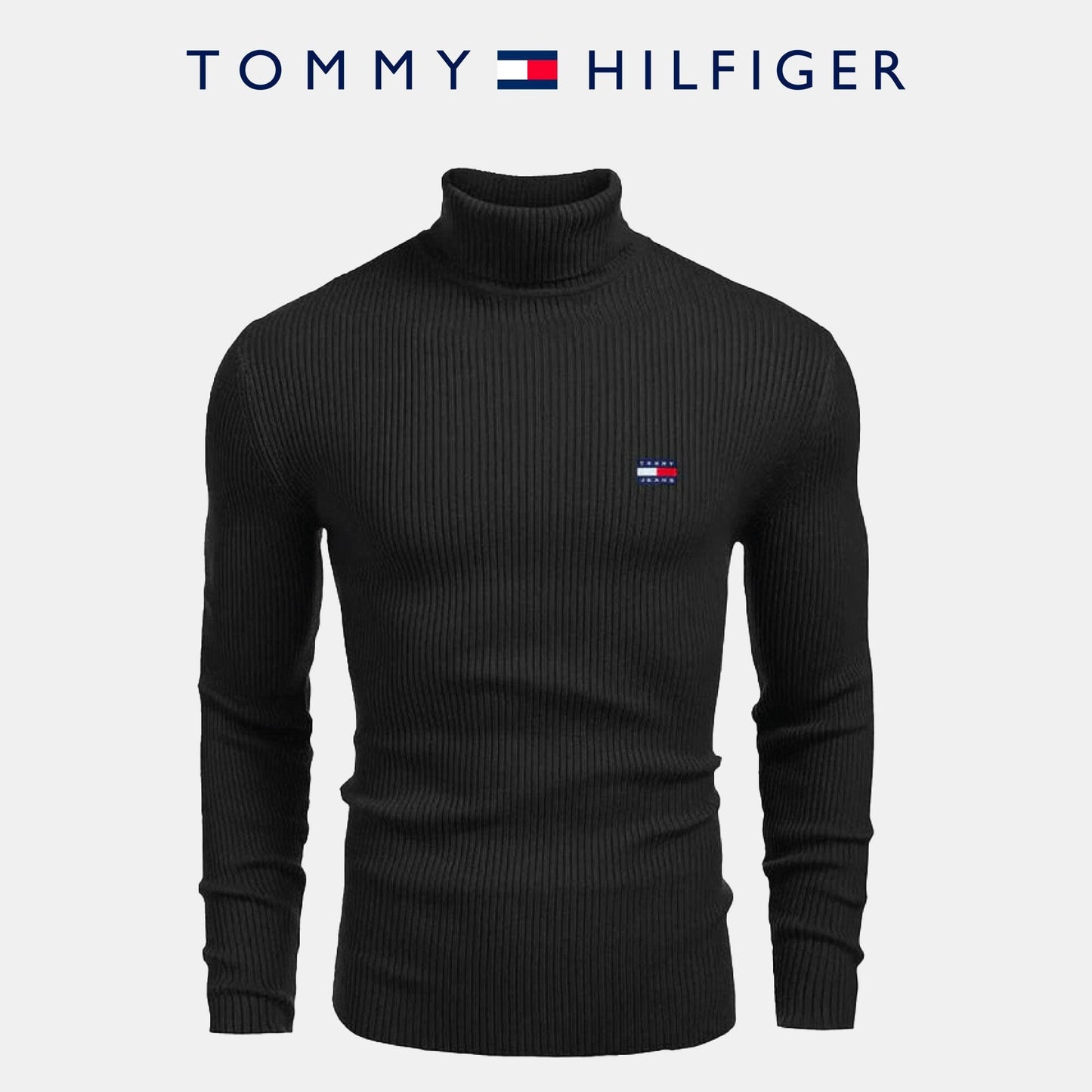 Slim Fit Ribbed Turtleneck Sweater - Premium Cotton Blend